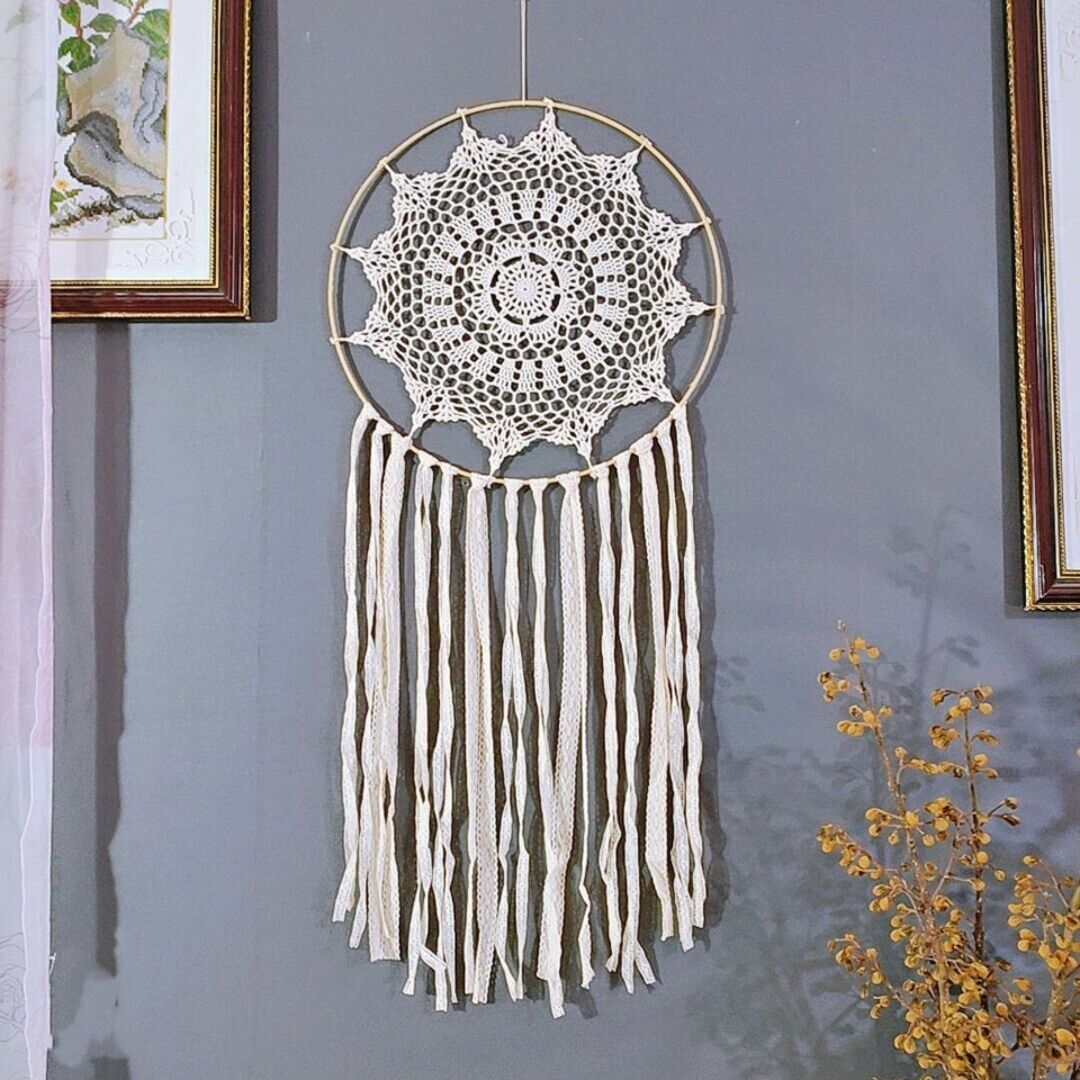 Wholesale Cotton Large Dream Catcher Feather Charm Pendant